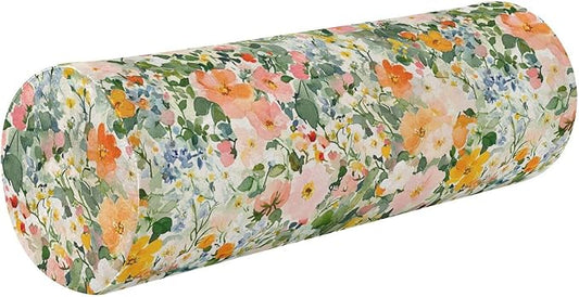 Beauty Spring Flowers Pastel Bolster Pillow Covers Neck Roll Pillow Protector Small Round Pillows Decorative Throw Pillows Cylinder Pillows for Sleeping Lower Back Support Pillow