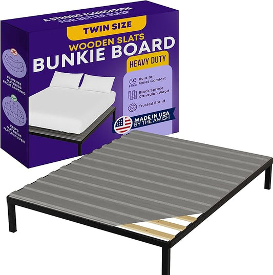 Greaton, Wooden Twin Bed Slats for Support Under Mattress with Cover – Replacement Wood Slats for Twin Size Bed Frame – Under Mattress Support Without Extra Height – 3.38-Inch Standard Width