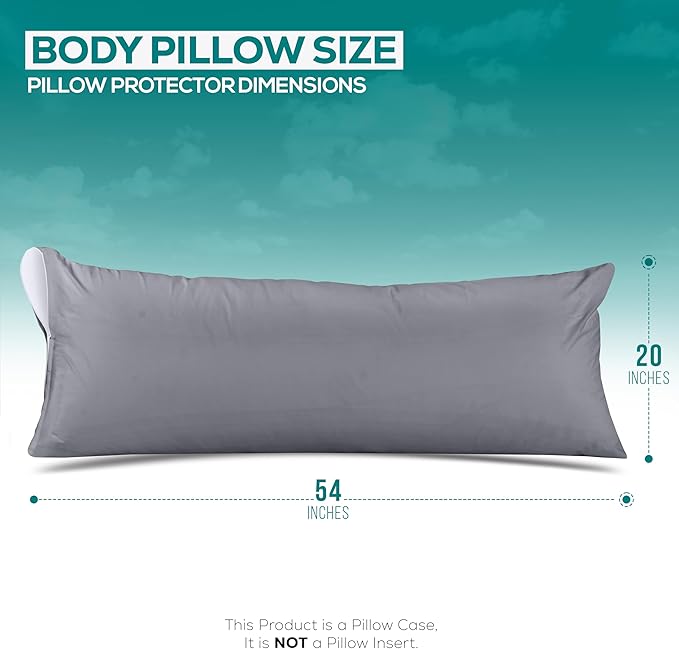 Utopia Bedding Premium 100% Waterproof Pillow Protectors with Zipper Body Size (Set of 2), Bed Bug and Dust Mite Proof Zippered Pillow Covers, Pillow Encasement Cases, Gray