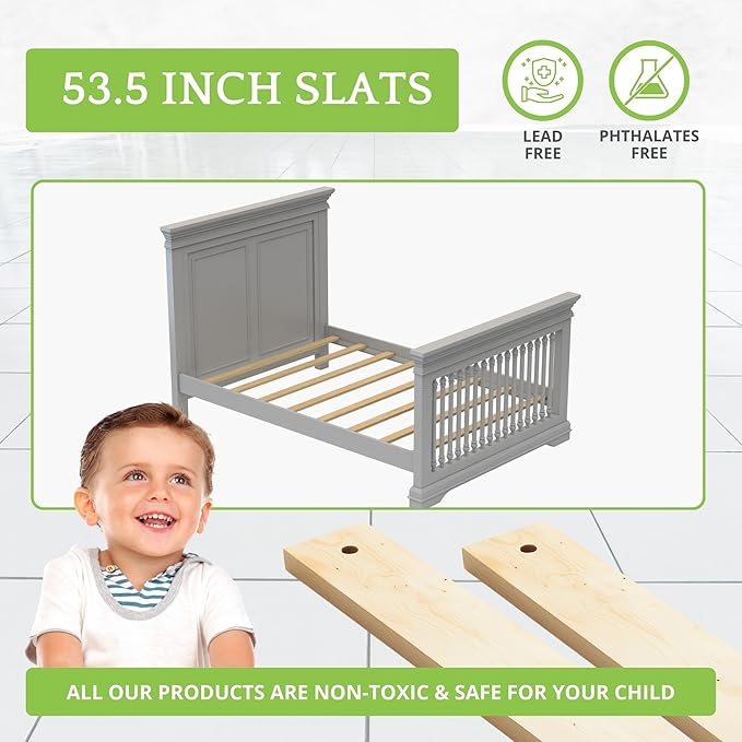 CC KITS Bed Slats for Twin, Full, Queen & King Sizes - Bed Slat Under Mattress Support - Bunkie Board - Box Spring & Mattress Platform Foundation Replacement - Set of 8 Slats (Full - 53.5")