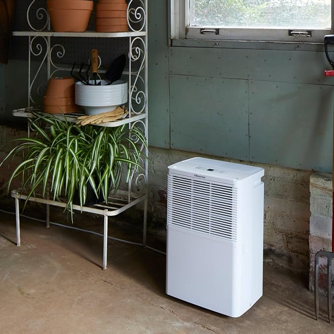 Hisense 25 Pint Small Compact Portable Dehumidifier, Energy Efficient Quiet Humidity Absorber Moisture Extractor for Bathroom Bedroom Room Garage Attic Home Crawl Space Closet
