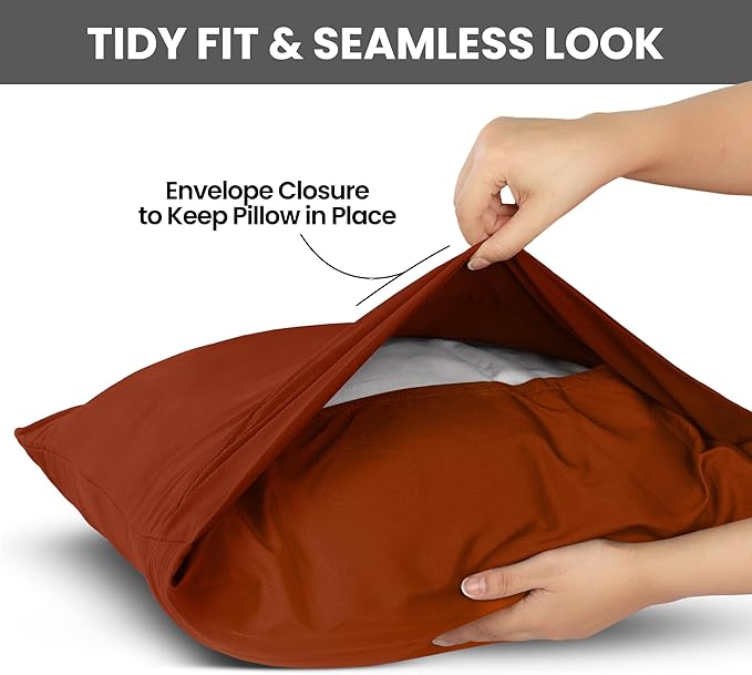 Utopia Bedding Queen Pillow Cases - 2 Pack - Envelope Closure - Soft Brushed Microfiber Fabric - Shrinkage and Fade Resistant Pillow Covers Queen Size 20 X 30 Inches (Queen, Orange)