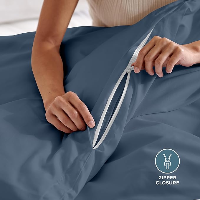 Bare Home Bedding Duvet Cover California King Size - Premium 1800 Super Soft Collection - Lightweight, Cooling - Soft Breathable Bedding Duvet Cover (Cal King, Bering Sea)