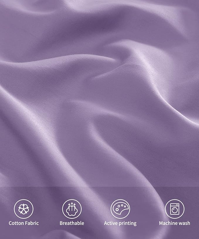 Warmstar Cotton Pillow Cases Queen Size Set of 2, 600 Thread Count Pillowcases 20x30 Inches, Soft Long Staple Cotton Pillowcases Breathable with Envelope Closure,Plum