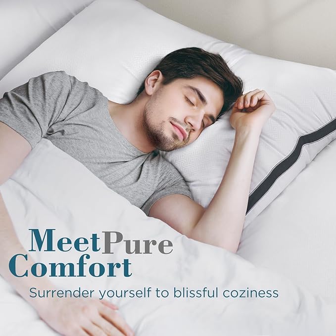 viewstar Bed Pillows King Sizes Set of 2, Hotel Quality Cooling Down Alternative Gusseted Pillows for Side, Back, or Stomach Sleepers, Dark Grey