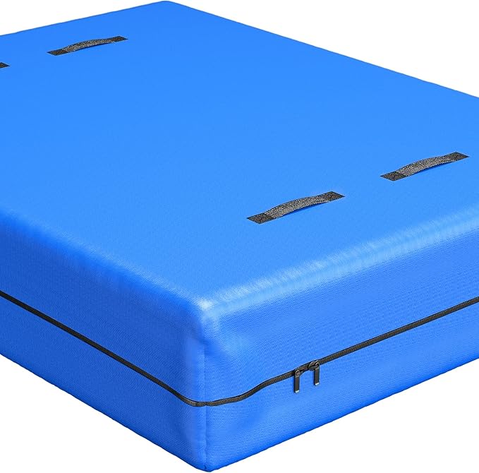 Full Mattress Bag for Moving and Storage, Reusable Heavy Duty Tarp Waterproof Full Size Bed Mattress Cover, Zippered Mattress Protector with 8 Strong Carrying Handles, 77’’ L x 57’’ W x 15’’ D