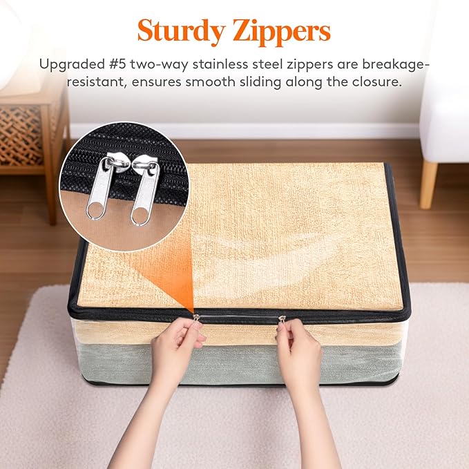 Lifewit 6 Pack Clear Clothes Storage Bags, 35L Plastic Blanket Vinyl Foldable Moving Bags with Zipper, Closet Organizers and Storage Containers for Bedding, Duvet, Pillow