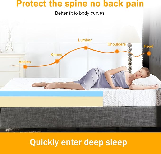 Twin Size Mattress Gel Memory Foam Bed Mattress in a Box Medium Firm and Good Support Removable and Washable Design Breathable Fabric Small Compression Packaging for Kids and Adults