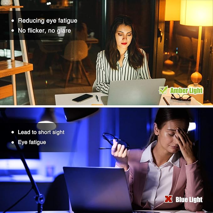Neporal Amber Sleep Light Bulb – 1800K Blue Light Blocking LED Bulb, UL Listed, 9W Energy Saving Warm Night Light for Bedroom, Bedside, Kids Room, Relaxing Bedtime Use, 2 Pack
