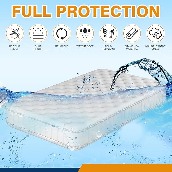 2 Pack King/Cal King Mattress Bag for Moving and Storage, Clear Plastic Mattress Cover for Moving, Waterproof Mattress Disposal Bags