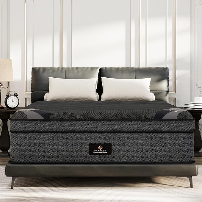 King Size Mattress (High-End Upgraded) Hotel-Level Luxury 16 Inch Hybrid King Mattress In A Box, Cooling-Gel Memory Foam & Pocket Springs, Back Pain, Extra Edge Support, 365-Night Trial, Medium Firm