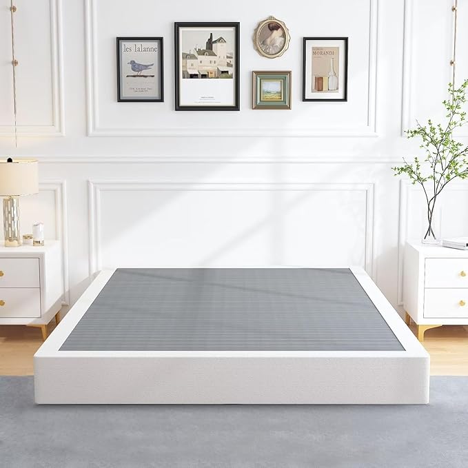 ALDRICH 9 Inch Heavy Duty Metal Box Spring Mattress Foundation 3000lbs Max Weight Capacity/Non-Slip/No Noise/Easy Assembly/Easy Clean Cover,California King