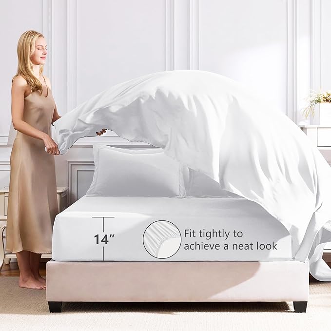 CozyLux Full Size Comforter Sets White - 7 Pieces Bed in a Bag Full, Luxury Soft Bed Set for All Seasons, Bedding Set with Down Alternative Comforter, Sheets, Pillowcases & Shams