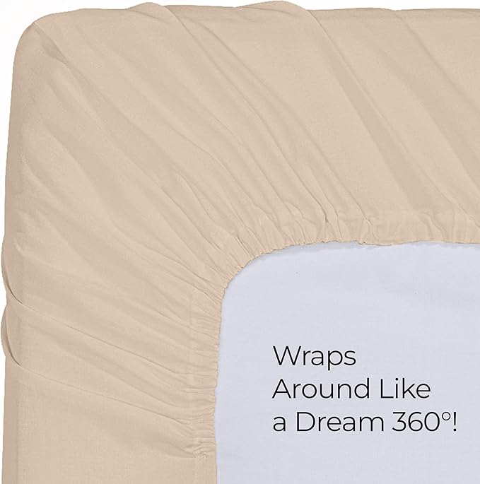 Utopia Bedding King Fitted Sheet - Bottom Sheet - Deep Pocket - Soft Microfiber - Shrinkage and Fade Resistant - Easy Care -1 Fitted Sheet Only (Beige)