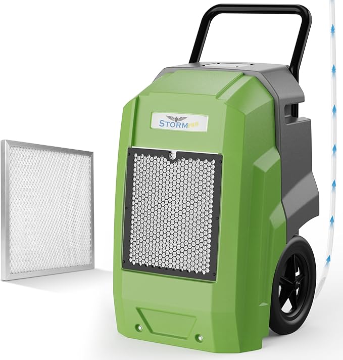 ALORAIR 180 Pints LGR Industrial Dehumidifier with Pump and Drain Hose, Portable Commercial Dehumidifier with Wheels for Home, Basements, Garages, and Job Sites, 6-Year Warranty, Green