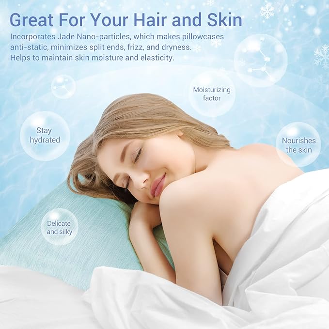 LUXEAR 2 Pack Cooling Pillow Cases King Size, Arc-Chill Q-Max > 0.5 for Hot Sleepers, Hair & Skin Friendly, Double-Sided, Machine Washable, Hidden Zipper, Gifts for Women Men, 20x36, Green