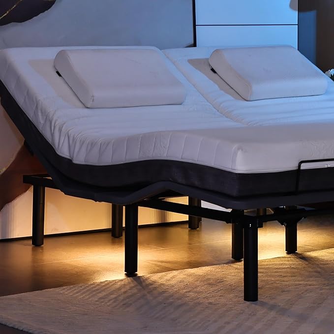 Frassie Adjustable Bed Base Frame Twin XL Electric Bed Base with USB Ports Head and Foot Incline (Twin XL)