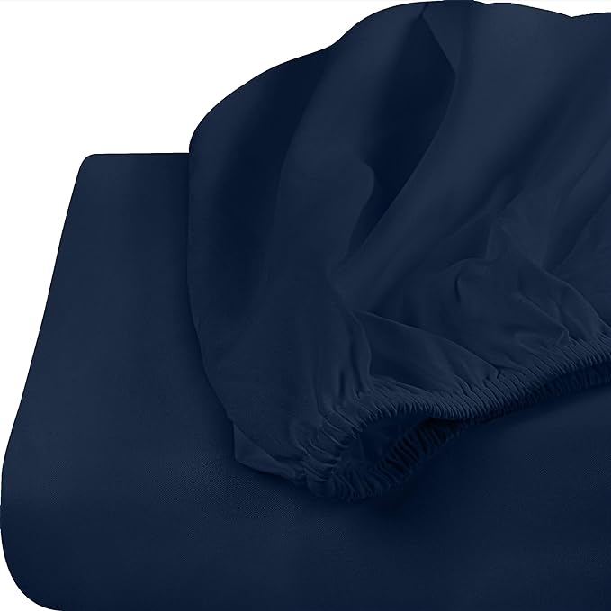 Utopia Bedding Queen Fitted Sheets - Bottom Sheets - Deep Pockets - Soft Brushed Microfiber - Shrinkage & Fade Resistant - Easy Care - 2 Fitted Sheet Only (Navy)