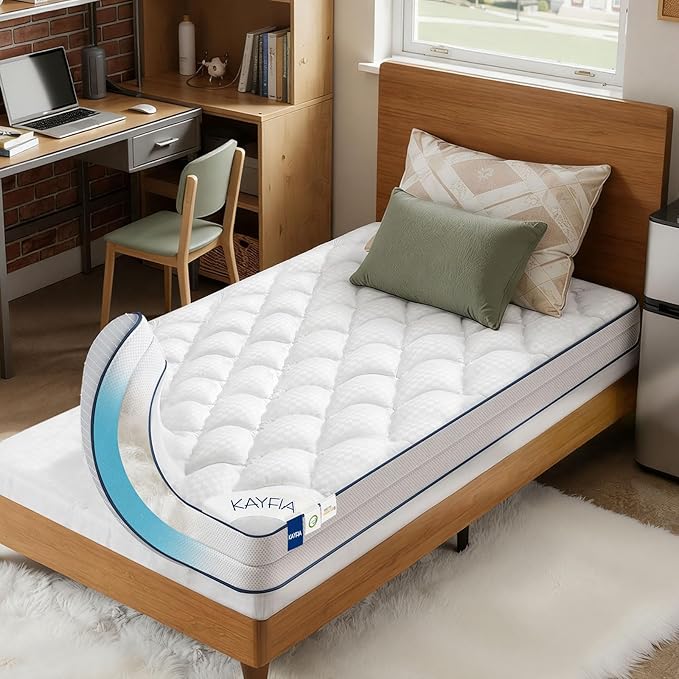 4 Inch Mattress Topper Twin Integrated Dual Layer, 2-in-1 Cooling Gel Memory Foam Pillow Top Mattress Topper for Back Pain, Twin Size Silver Ion Certified Mattress Pad