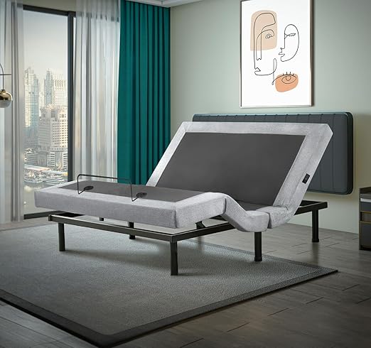 Irvine Home Collection King Adjustable Bed Base | Dual Massage | USB Ports | Zero Gravity | Anti-Snore | Memory Positions | Under Bed Lighting | Wireless Remote | Zero Clearance