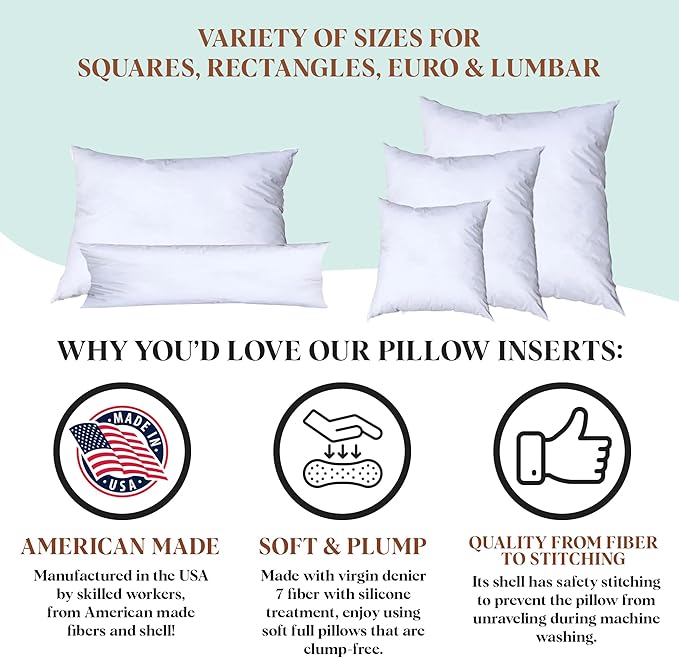 Pillowflex Synthetic Down Pillow Insert - 16x20 Down Alternative Pillow, Ultra Soft, Large Rectangle, Lumbar, Back, Neck, Sleeping Pillow - 1 Decorative Pillow Form