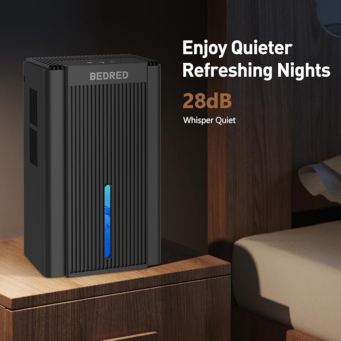 Dehumidifier, 95OZ Dehumidifier for Home 1000 Sq.Ft - Quiet with Auto Shut Off & Relaxing 7 Color Ambient Light,Ideal for Livingroom, Bedroom, Basement(Black)