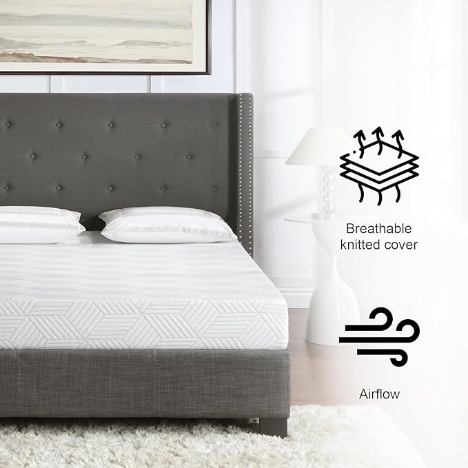 Twin Size Mattress Gel Memory Foam Bed Mattress in a Box Medium Firm and Good Support Removable and Washable Design Breathable Fabric Small Compression Packaging for Kids and Adults