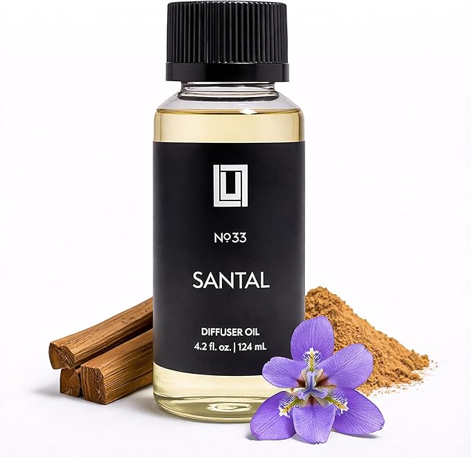 Aroma by Lulu – Santal - Luxury Fragrance Oil for Waterless Cold Air Diffusers – Aromatherapy Scent Oil for Home & Office – Highly Concentrated Long-Lasting Diffuser Oil (Santal)
