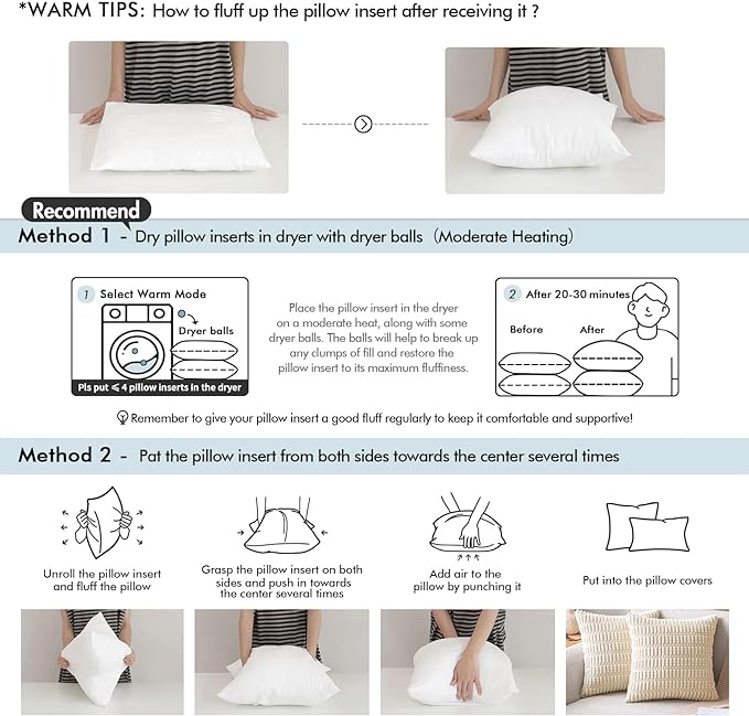 MIULEE 26x26 Feather Down Pillow Inserts with Gusset Bed Pillows,Set of 2 Luxury Fluffy Decorative Throw Pillows for Couch Sofa