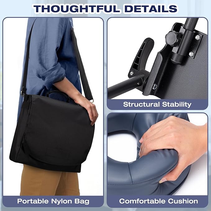 Massage Headrest for Bed Mattress Top, Universal Adjustable Face Cradle with Ergonomic Memory Foam Pillow, Professional Massage Table Attachment Kit for Home Therapy/Eye Surgery Recovery/Sleeping-Blue