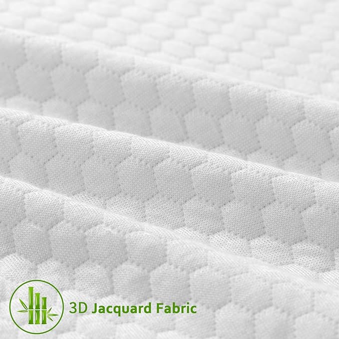 Twin XL Mattress Topper Cover 3-4 Inch, Removable Viscose Made From Bamboo Zippered Cover for Latex Topper, Extra Long Protector With Straps