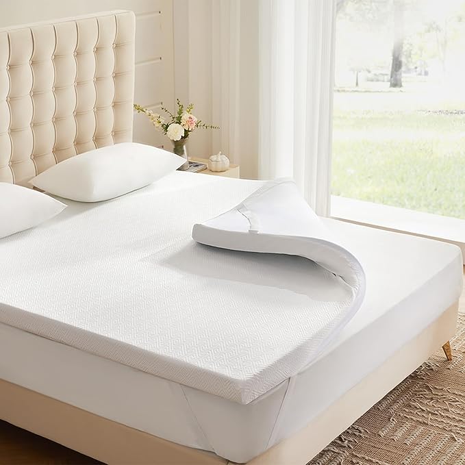 Eiayeebil 2 Inch Memory Foam Mattress Topper King, Memory Foam Pad with Removable & Washable Cover, Bed Topper for Back Pain, Non-Slip Ventilated Design 9006-king-2-v2