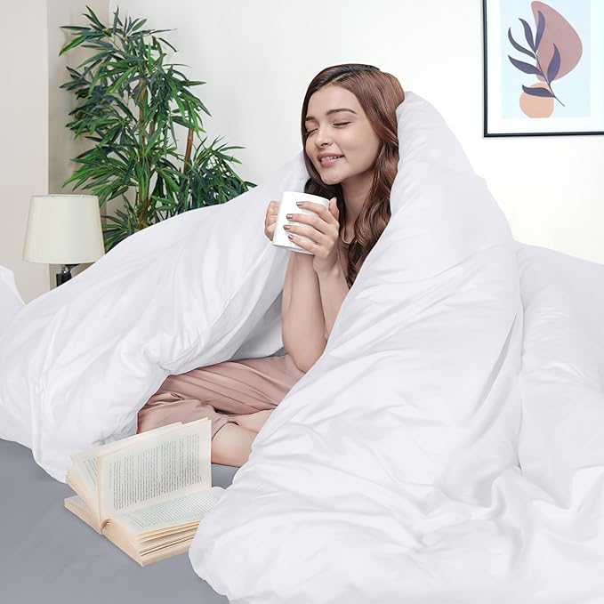 Utopia Bedding Duvet Cover California King Size - 3 Piece with Zipper Closure - 1 Comforter Cover 104X98 Inches & 2 Pillow Shams 20X36 Inches (White) Comforter Not Included