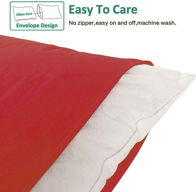 NTBAY King Pillowcase Set - 2 Pack Brushed Microfiber 20x40 Pillowcases - Soft, Wrinkle-Free, Fade-Resistant, Stain-Resistant, Wine Red Pillowcases with Envelope Closure - 20x40 Inches, Wine Red