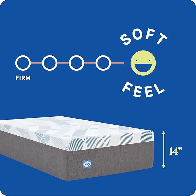 Sealy Dreamlife 14” Hybrid Mattress-in-a-Box, Queen, SealyComfort Gel Memory Foam, SealyResponsive Encased Coils, Machine Washable Cover