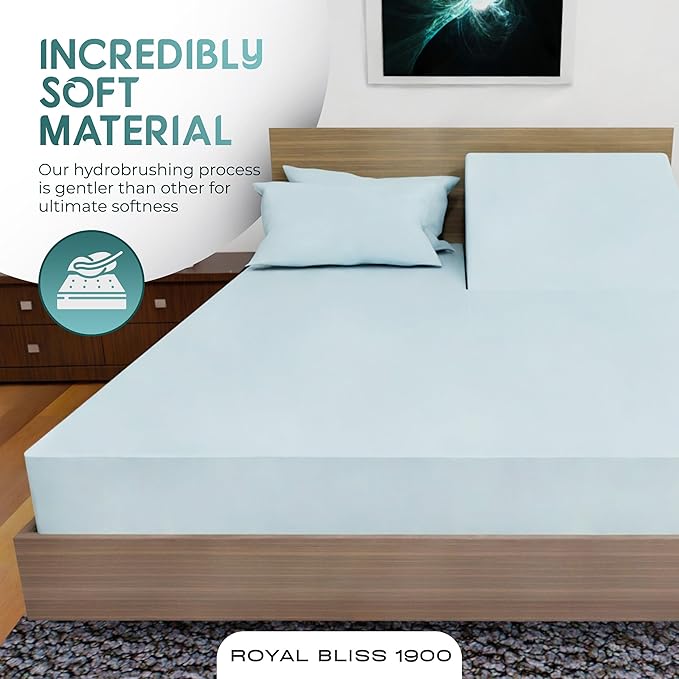 Top Split California King - 4 Pcs Set - Cal King Split Top Deep Pocket Sheet Set - Split Top California King Sheets Sets for Adjustable Bed - Double Brushed Microfiber (Aqua)