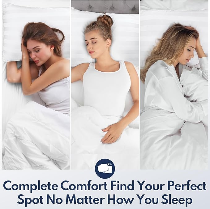 DIORIS Queen Pillows Set of 2 - Bed Pillows for Sleeping, Cooling Down Alternative Pillow, Medium Firm for Side Back Stomach Sleepers, Hotel Quality, Machine Washable