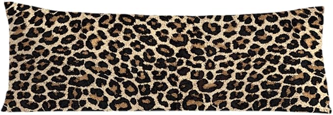 Leopard Print 20x54 Body Pillow Cover, Cheetah Print Room Decor, Trendy Girly Room Decor, Wildlife Animal Skin Theme Cheetah Decorative Long Body Pillow Cases for Bed Couch