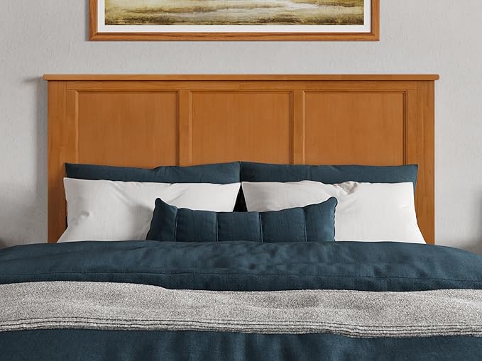AFI, Madison Queen Solid Wood Panel Headboard, Light Toffee