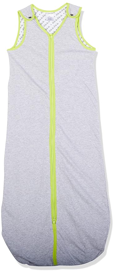 Baby Deedee Sleep Nest Lite - Baby Sleep Sack 0.6 TOG 18-36 Months, Sleeping Bag with Soft Cotton & Patented Shoulder Snaps, Toddler Wearable Blanket for Boys & Girls, Heather Gray Lime