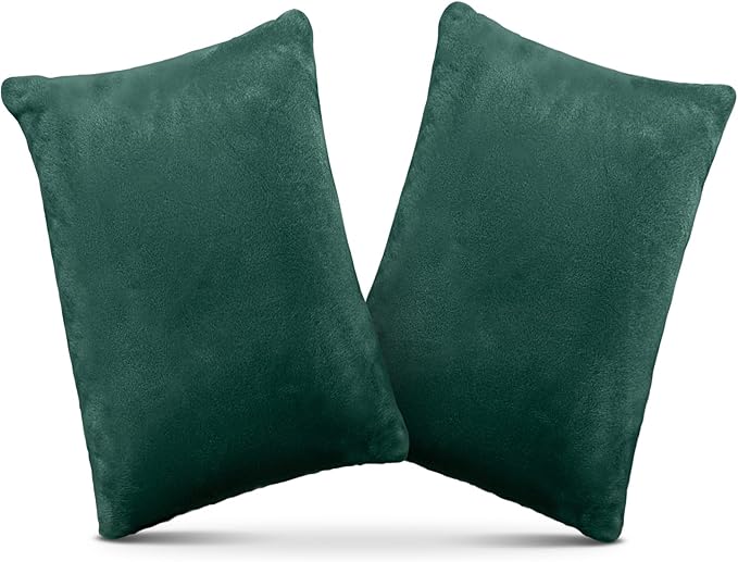 1 MIDDLE ONE 2 Pack Small Pillow, Memory Foam Mini Pillow 11 X 7 Inches for Travel, Sleeping, Nap and Neck, Knee, Lumbar Support, Tiny Cushion for Pet, Dogs (Dark Green)