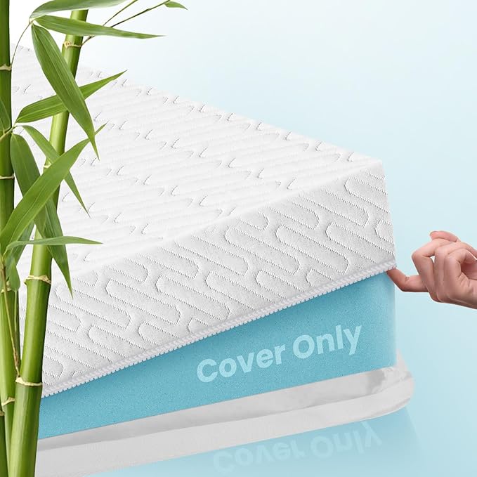VALUXE Twin XL Size 3 Inch Mattress Topper Cover with Zipper Closure - Breathable Protector for 3" Memory Foam or Latex Mattress Topper (Cover Only)