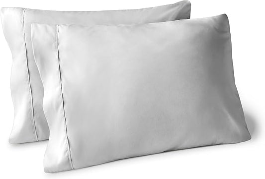 Bare Home Microfiber Pillow Cases - King Size Set of 2 - Cooling Pillowcases - Double Brushed - Light Grey Pillowcases 2 Pack - Easy Care (King Pillowcase Set of 2, Cloud Grey)