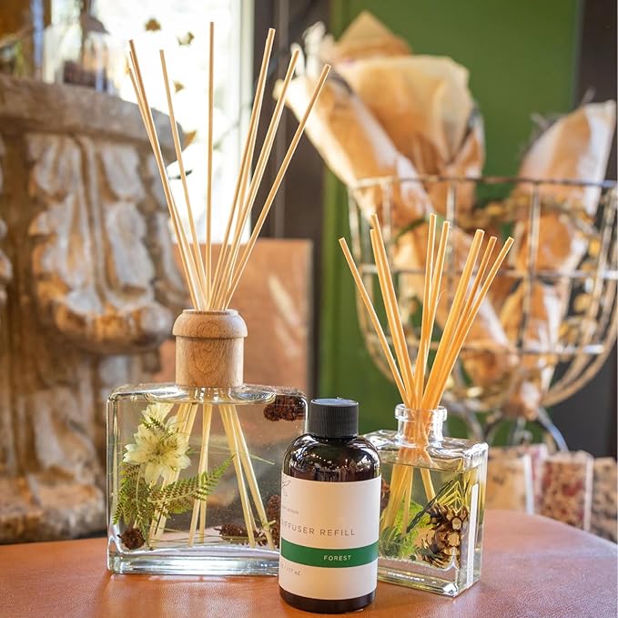 Rosy Rings Botanical Reed Diffuser Forest 13 Ounces - Lasts 6-12 Months, Aromatherapy Diffuser, Reed Diffuser with Botanicals Perfect for Home Decor!