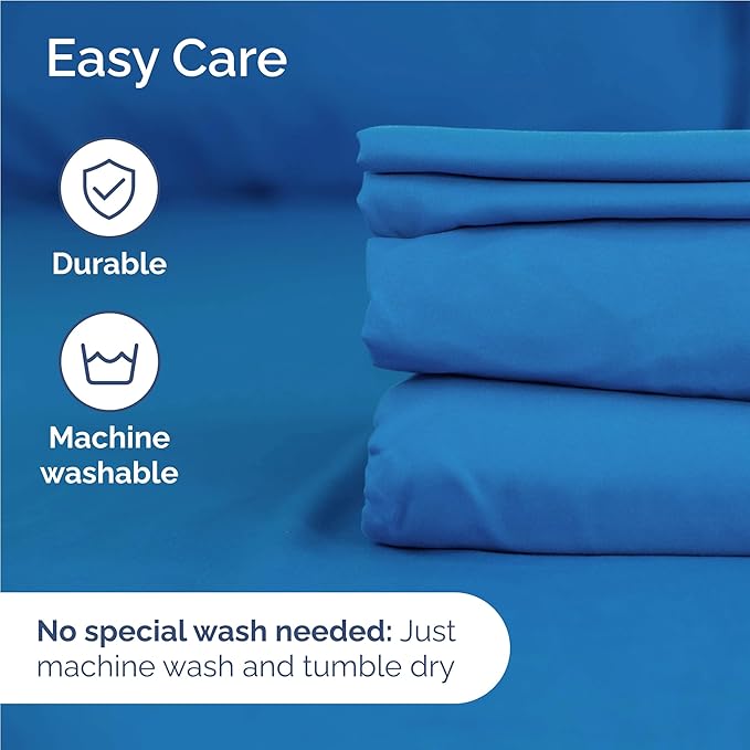 Full 6 Piece Sheet Set - Comfy, Breathable & Cooling - Hotel Luxury Bedding for Women, Men, Kids, Teens & Children - 1 Flat & 1 Fitted Sheet & 4 Pillowcases w/ Deep Pockets - Wrinkle Free - Royal Blue