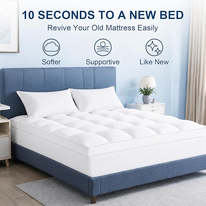 CHOKIT Full Mattress Topper, Extra Thick Pillow Top Mattress Pad for Back Pain Relief, Cooling Bed Topper Mattress Cover with 8-21 Inch Deep Pocket