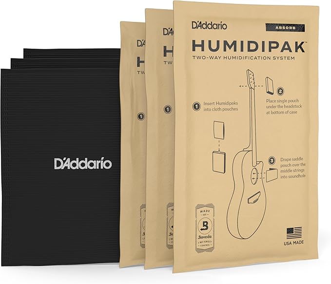 D'Addario Guitar Dehumidifier System - Humidipak Absorb Kit - Automatic Humidity Control System - Maintenance-Free, Two-Way Humidity Control System For Guitars