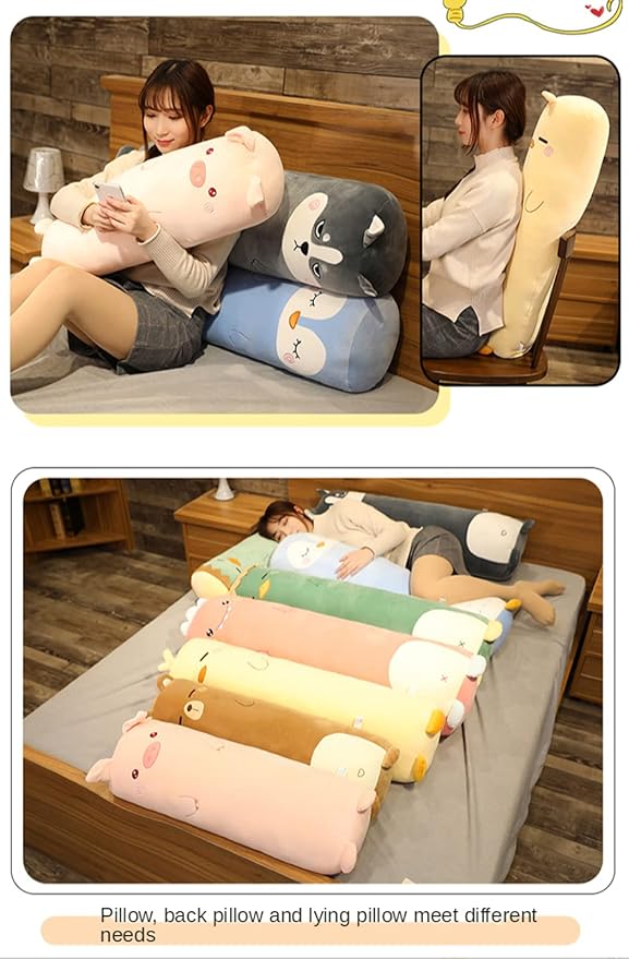 Long Plush Cute Body Pillows 27" Cuddle Stuffed Animal Shaped Bed Body Pillows Soft Cotton Plushies Doll Toy Gifts (Bunny, 27 Inch)