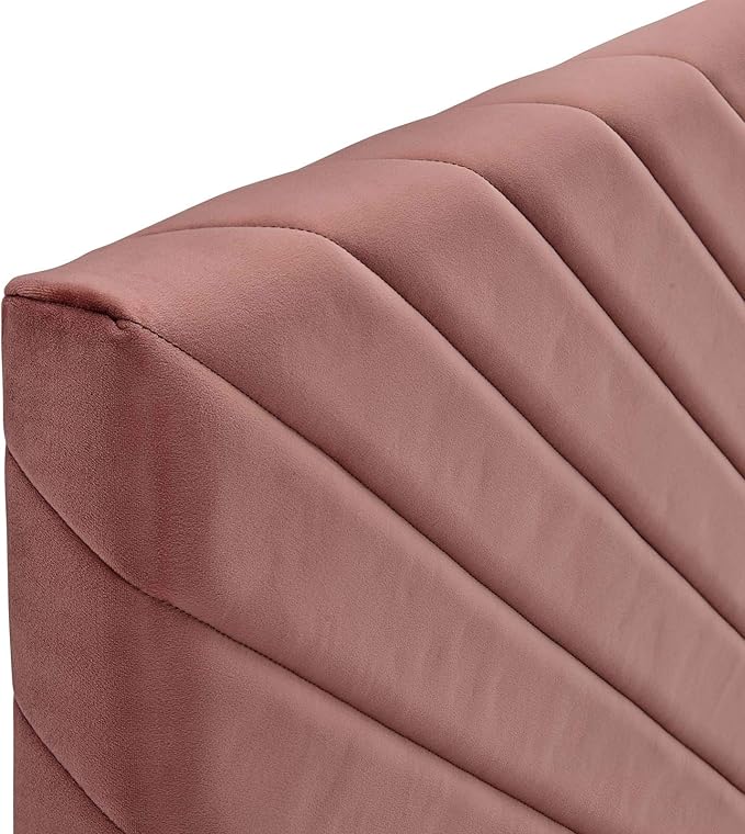 Modway Alyson Chevron Tufted Performance Velvet Full/Queen Headboard, Dusty Rose