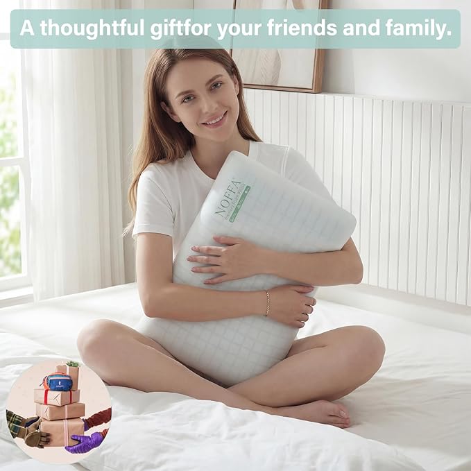 Cooling Memory Foam Pillow, Bed Pillow, Medium Soft Feel Neck Pillow for Sleeping, Memory Foam Pillows for Sleeping Side, Back & Stomach Sleepers, Breathable & Removable Cover